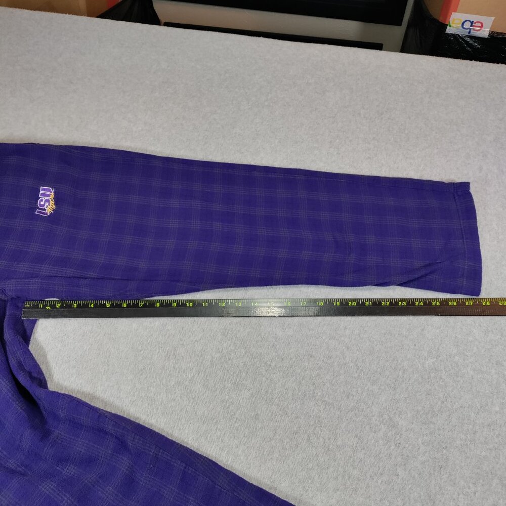 LSU Tigers Pajama Pants Mens M Concepts Sport Purple Plaid Cotton Lounge - Picture 8 of 10